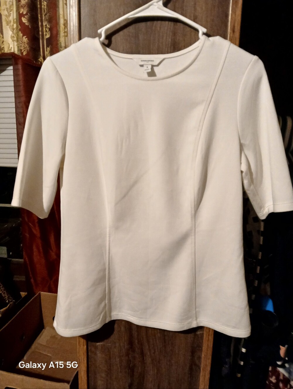 Banana Republic White Short-Sleeve Crewneck Top